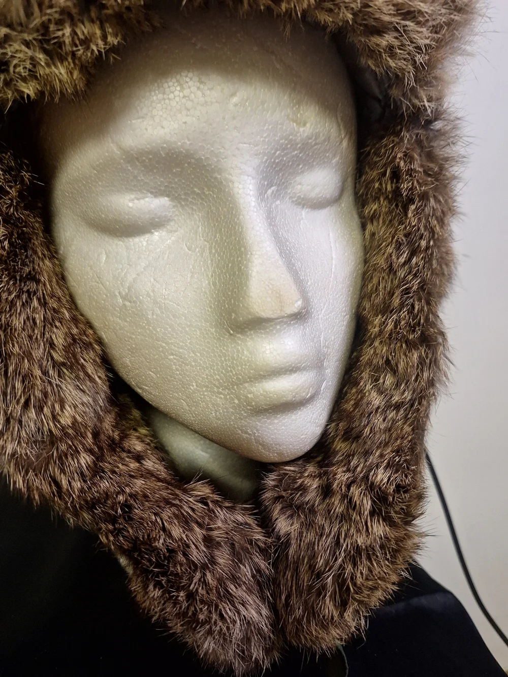 Kids Rabbit Fur Trapper Hat - Brown  Size Med